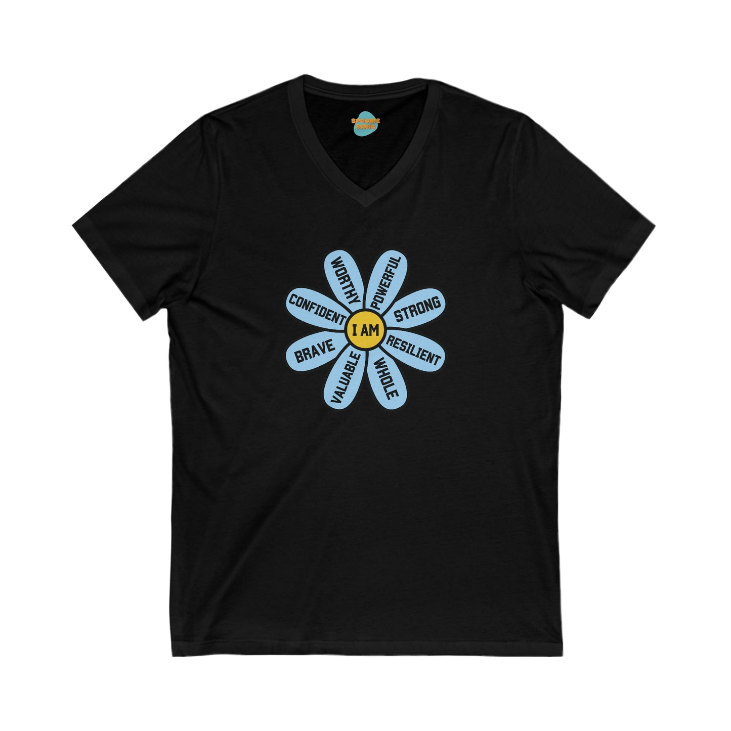 Blue Flower of Encouragement V-Neck Tee