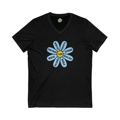 Blue Flower of Encouragement V-Neck Tee