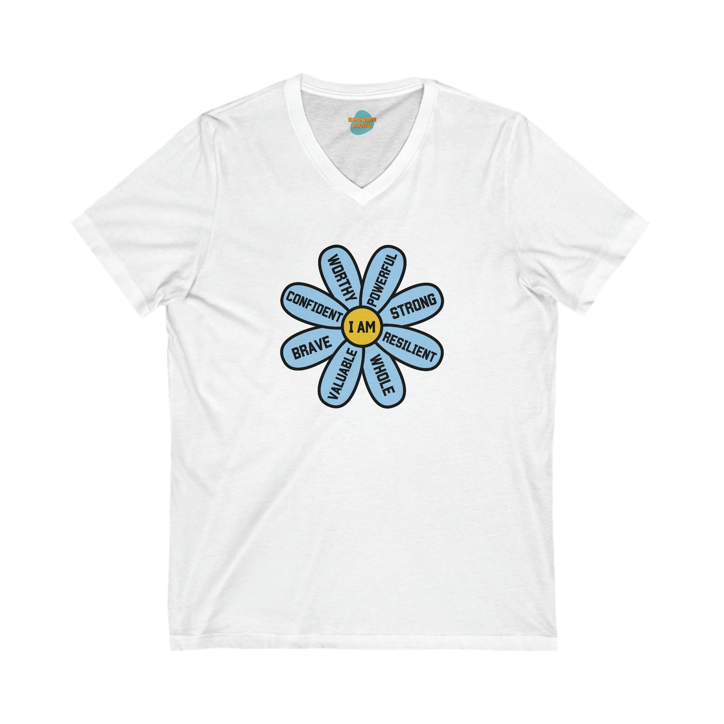 Blue Flower of Encouragement V-Neck Tee