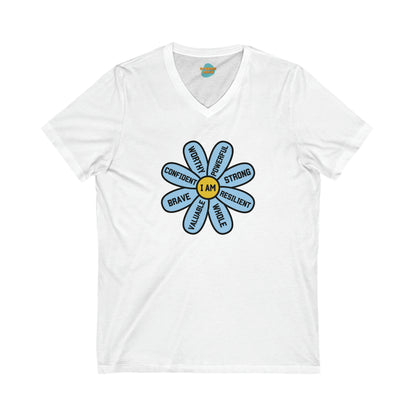 Blue Flower of Encouragement V-Neck Tee